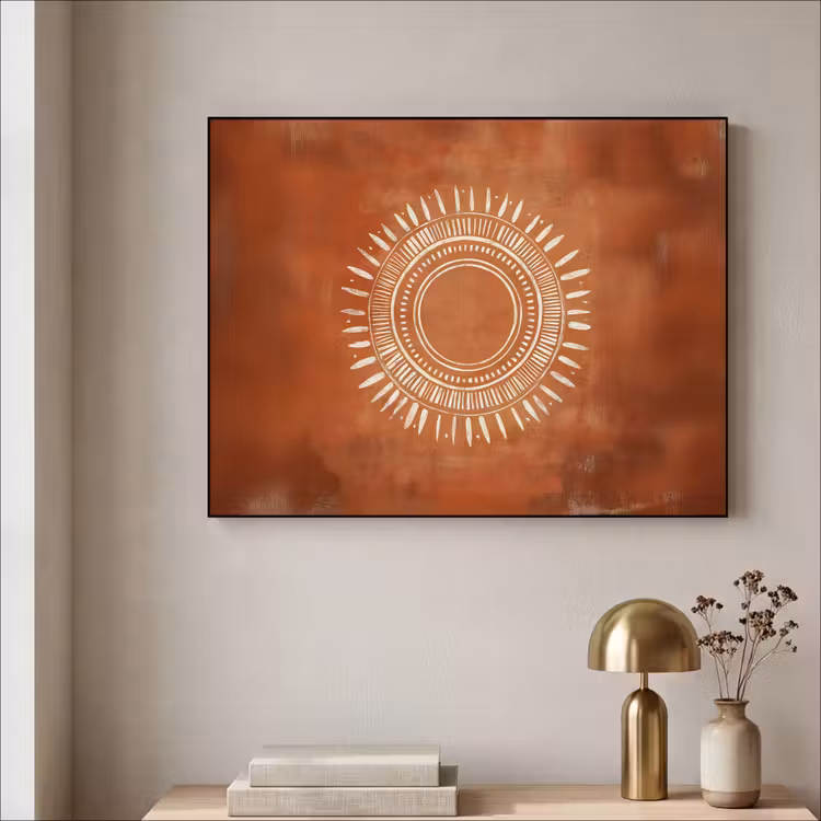 Art Frame - Abstract - Lijnen - Zonnestralen - Roodbruin — 5