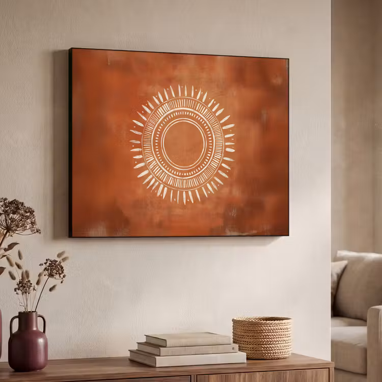 Art Frame - Abstract - Lijnen - Zonnestralen - Roodbruin — 7