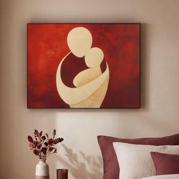 Art Frame - Abstract - Moeder - Kind - Rood — 3