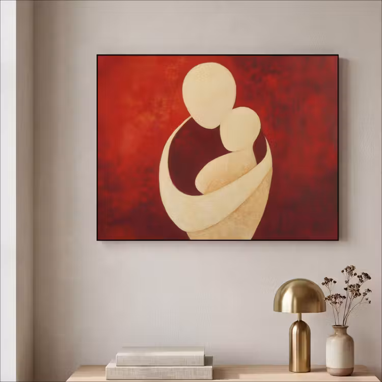 Art Frame - Abstract - Moeder - Kind - Rood — 5