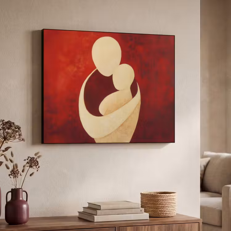 Art Frame - Abstract - Moeder - Kind - Rood — 7