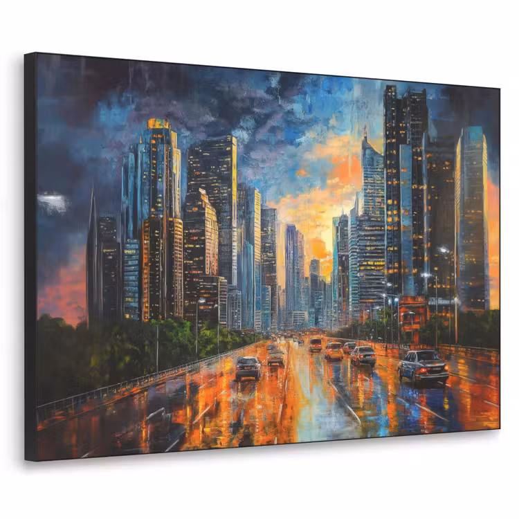 Art Frame - Auto - Skyline - Zon - Blauw — 1