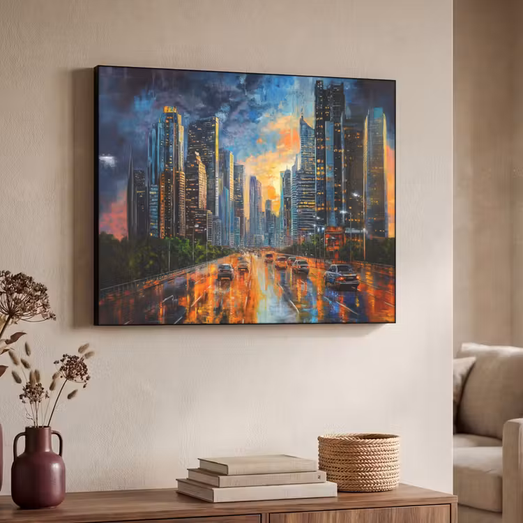 Art Frame - Auto - Skyline - Zon - Blauw — 7