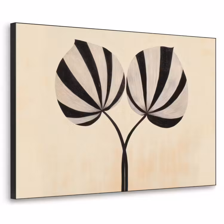 Art Frame - Bladeren - Gestreept - Stengel - Beige — 1