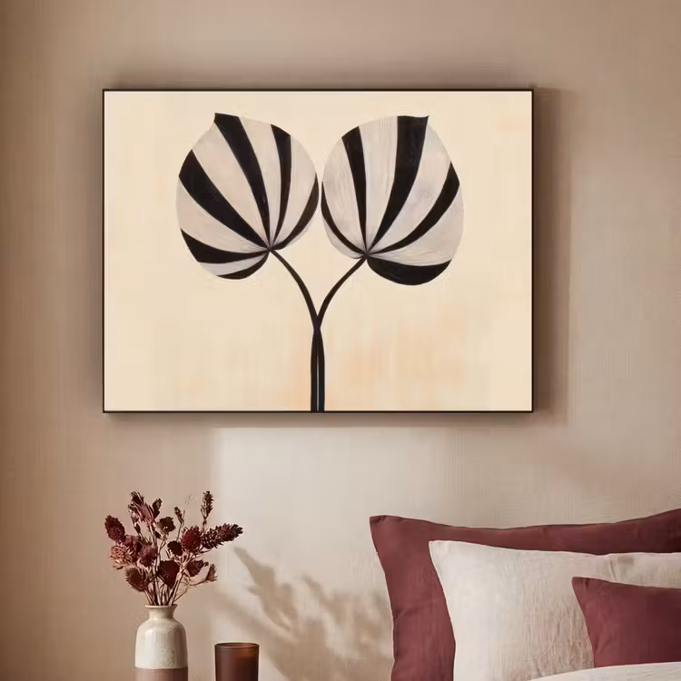 Art Frame - Bladeren - Gestreept - Stengel - Beige — 3