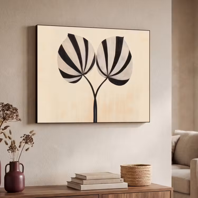 Art Frame - Bladeren - Gestreept - Stengel - Beige — 7