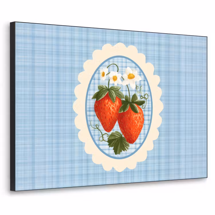 Art Frame - Aardbeien - Lijst - Rood - Geruit — 1