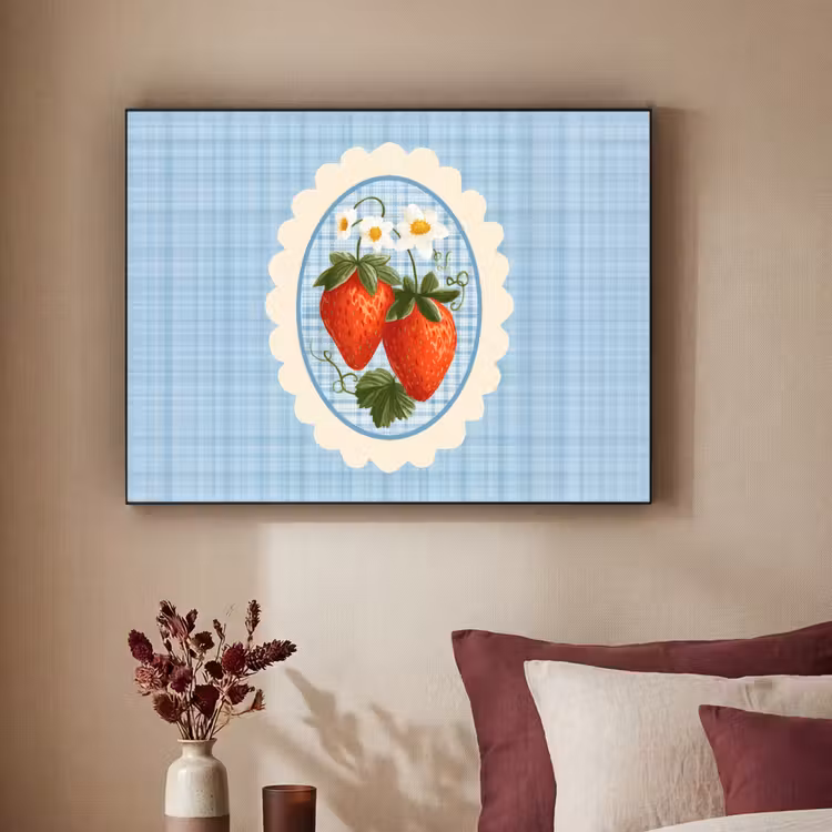 Art Frame - Aardbeien - Lijst - Rood - Geruit — 3