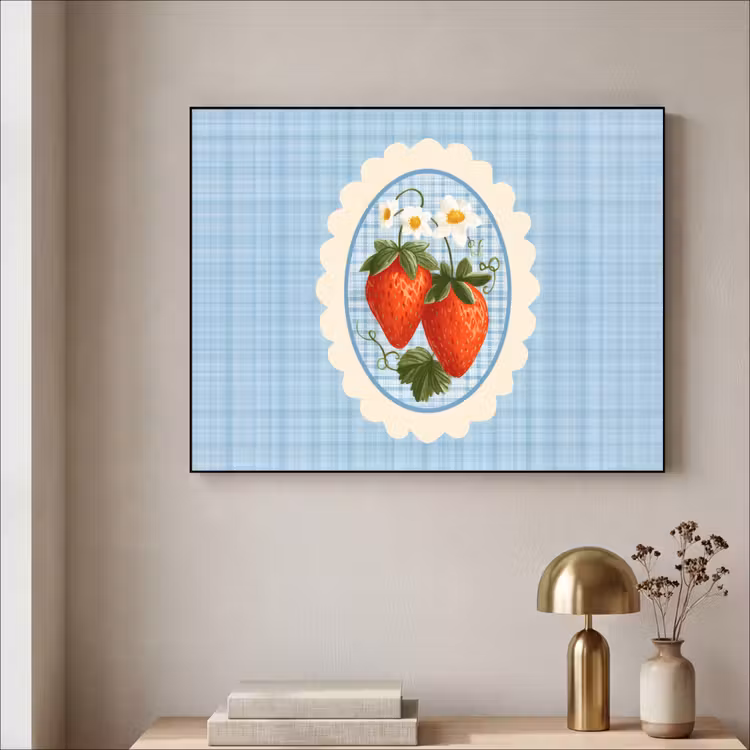 Art Frame - Aardbeien - Lijst - Rood - Geruit — 5