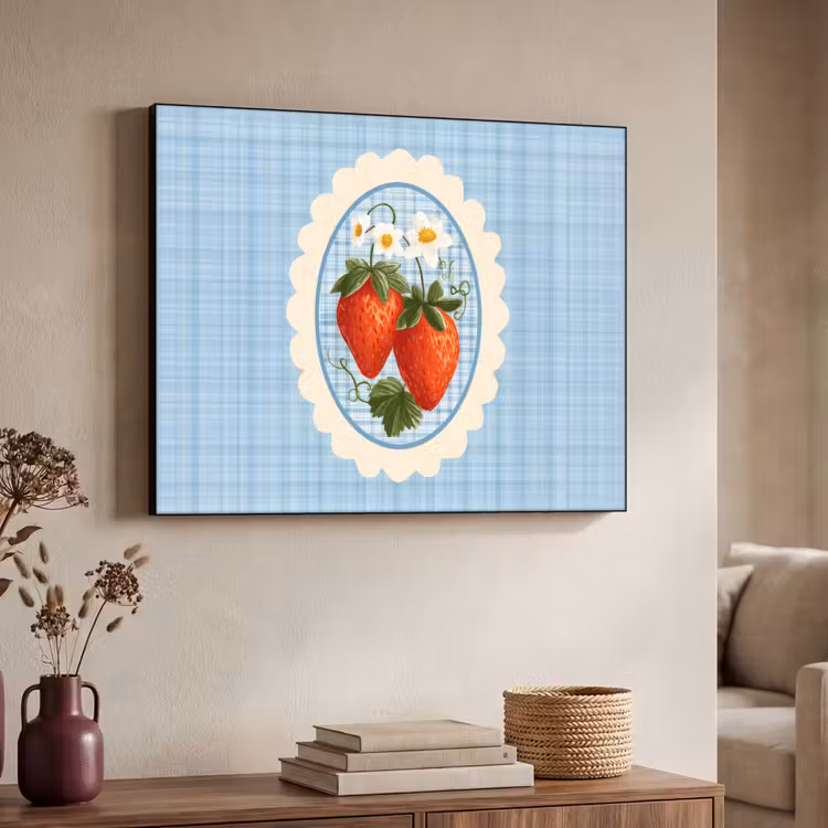 Art Frame - Aardbeien - Lijst - Rood - Geruit — 7