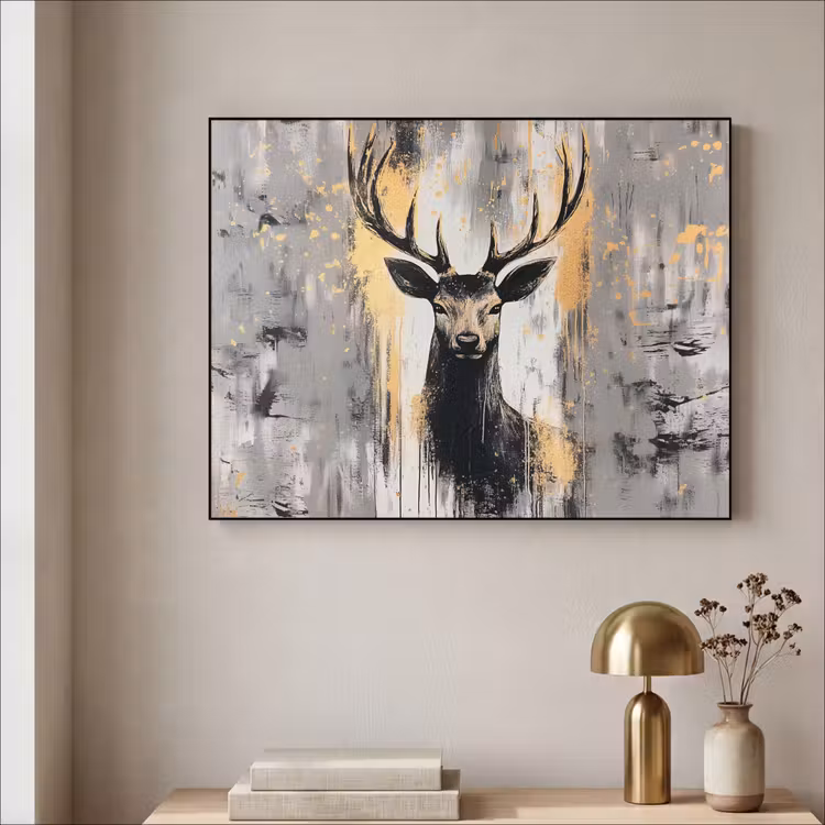 Art Frame - Abstract - Hert - Gewei - Goud — 5
