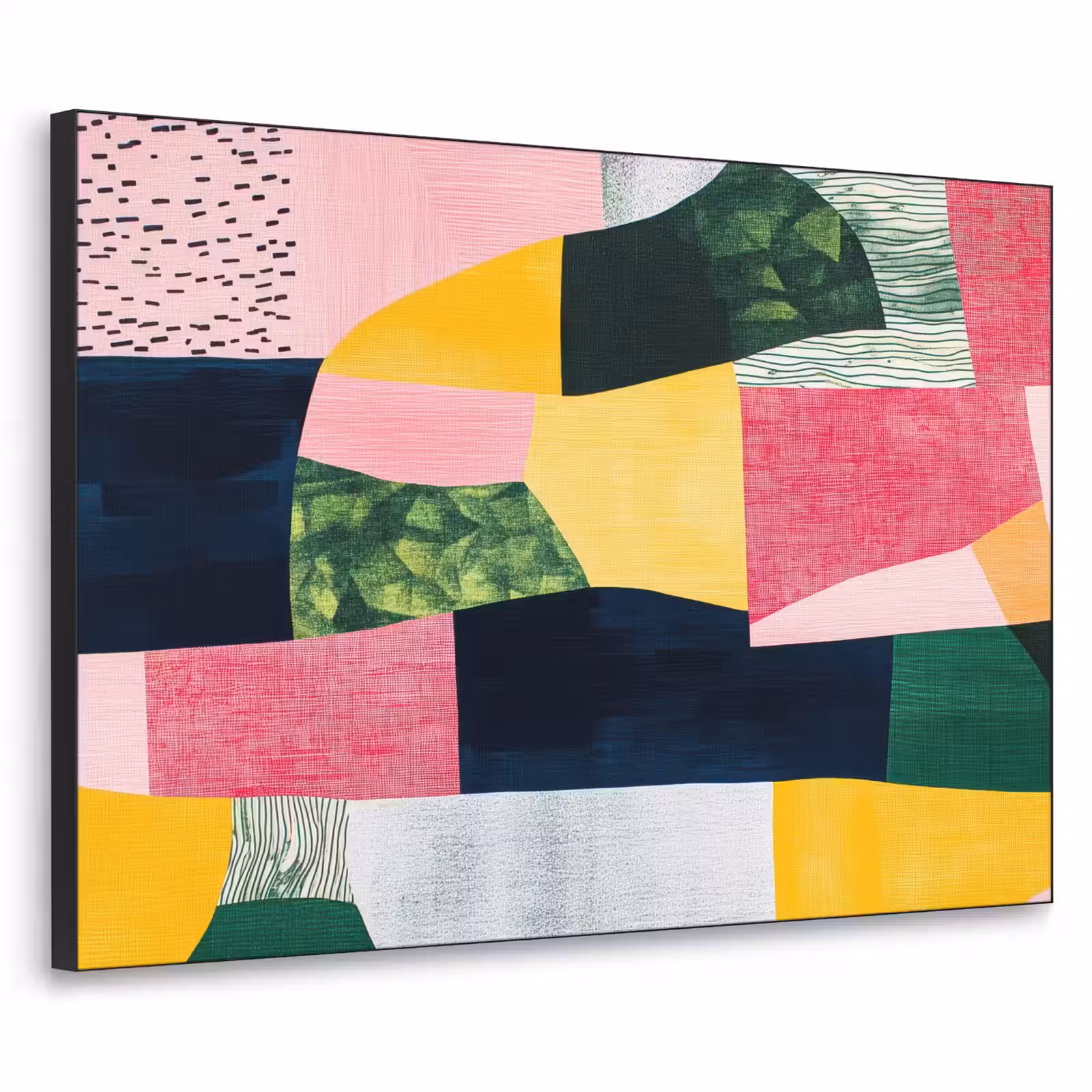 Art Frame - Abstract - Roze - Lappen - Vormen - Geel — 1