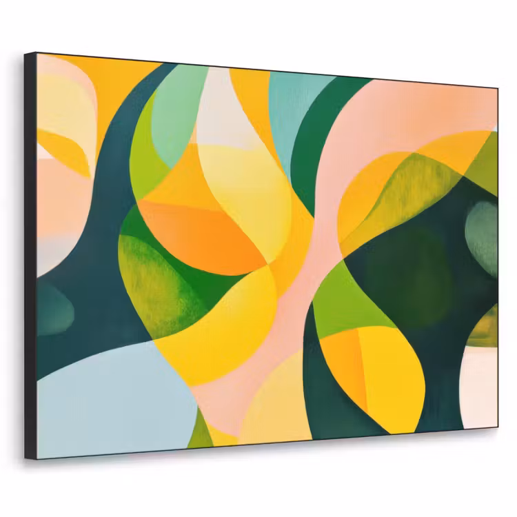 Art Frame - Abstract - Geel - Roze - Groen — 1