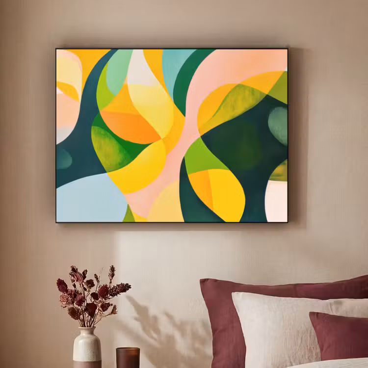 Art Frame - Abstract - Geel - Roze - Groen — 3