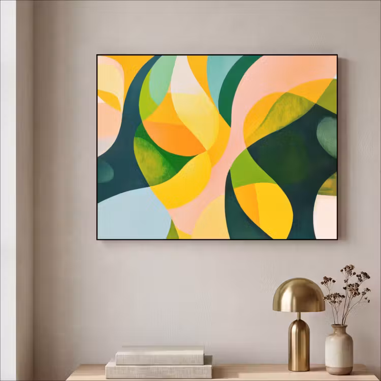 Art Frame - Abstract - Geel - Roze - Groen — 5