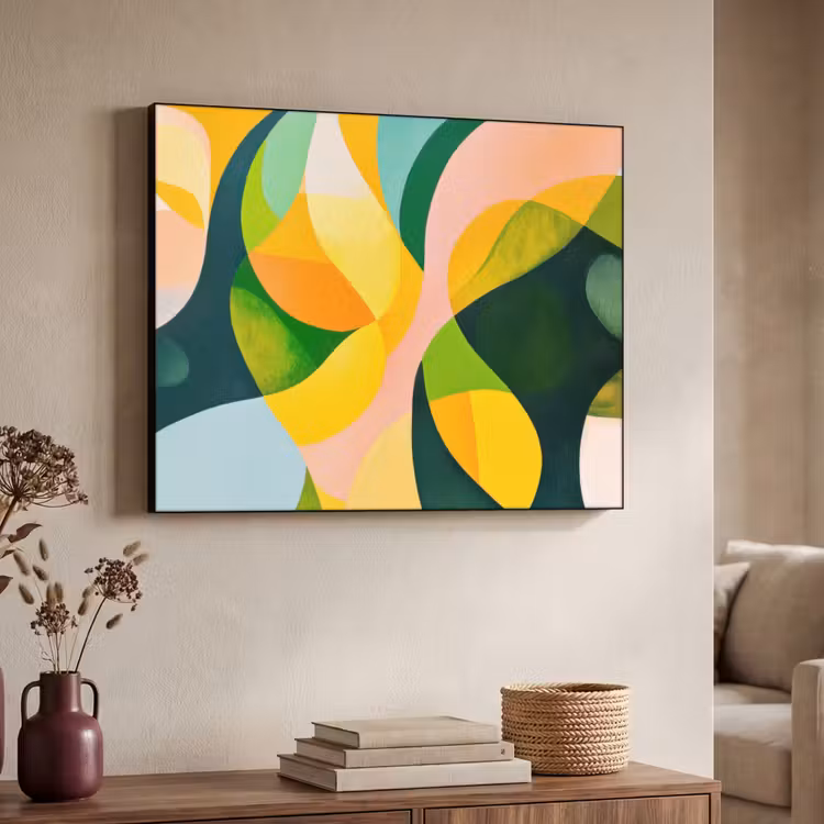 Art Frame - Abstract - Geel - Roze - Groen — 7