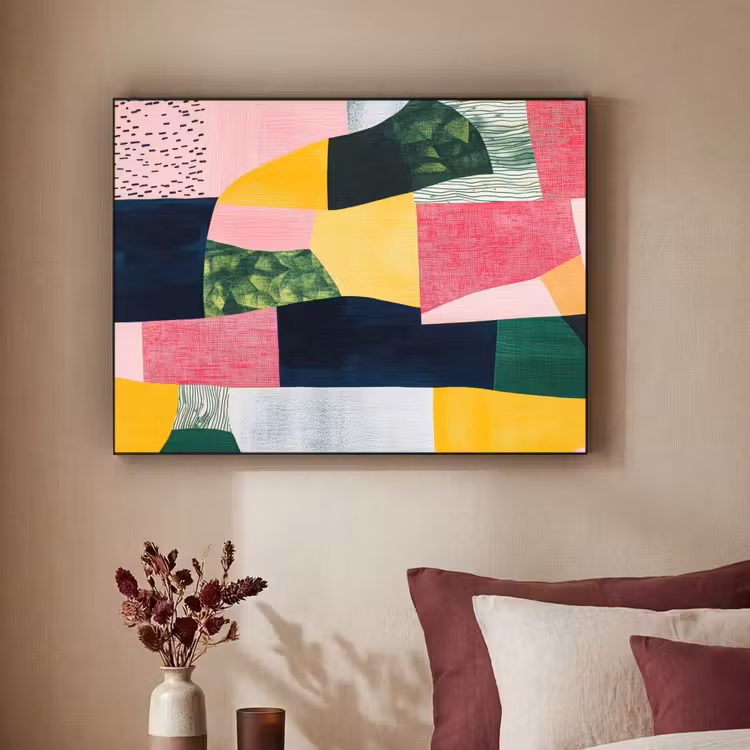 Art Frame - Abstract - Roze - Lappen - Vormen - Geel — 3