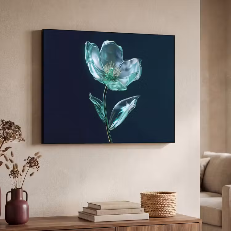 Art Frame - Bladeren - Bloem - Glazen - Donkerblauw — 7