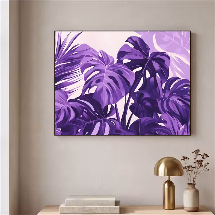 Art Frame - Bladeren - Paars - Tropisch - Abstract — 5
