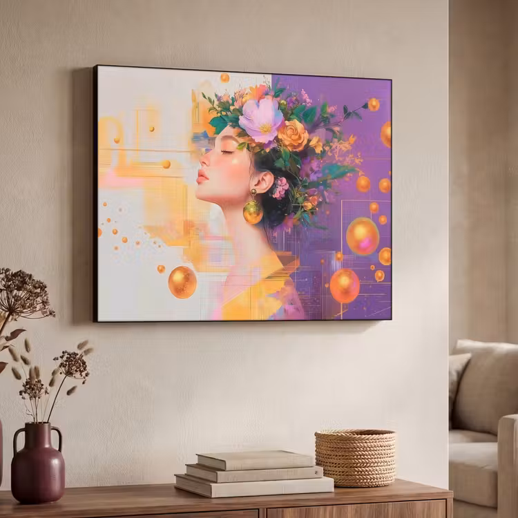 Art Frame - Abstract - Vrouw - Bloemenkroon - Goud — 7