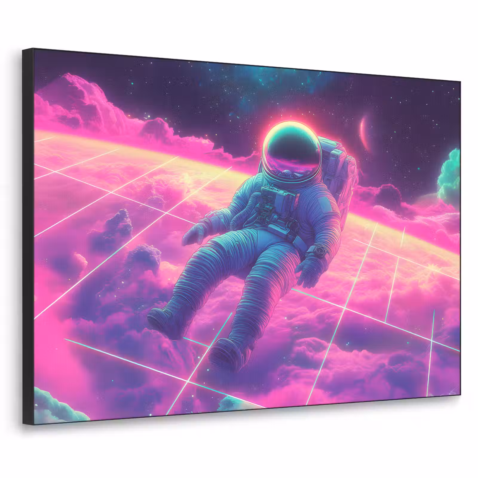 Art Frame - Astronaut - Neon - Roze - Wolken — 1