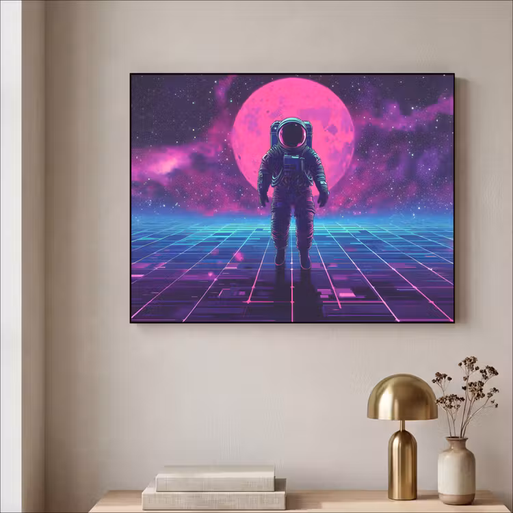Art Frame - Astronaut - Maan - Roze - Sterrennevels — 5