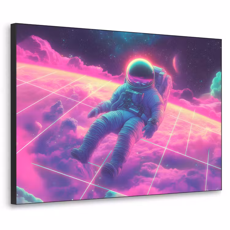 Art Frame - Astronaut - Neon - Roze - Wolken — 1
