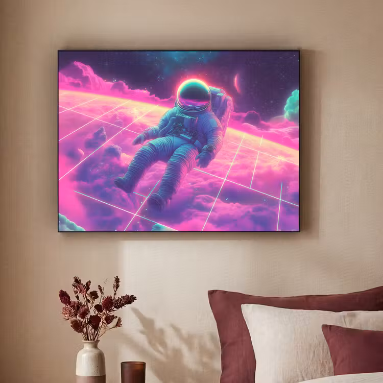 Art Frame - Astronaut - Neon - Roze - Wolken — 3