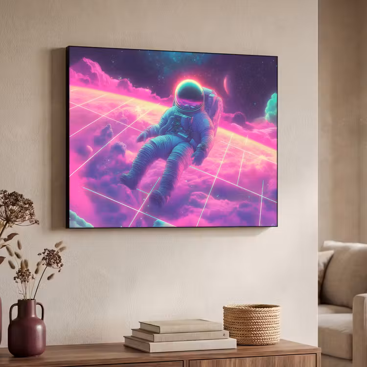Art Frame - Astronaut - Neon - Roze - Wolken — 7