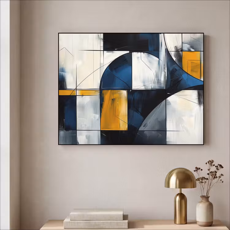 Art Frame - Abstract - Vormen - Goud - Blauw - Geometrisch — 5