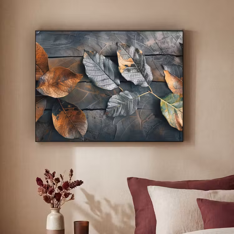 Art Frame - Bladeren - Herfst - Grijs - Natuur — 3
