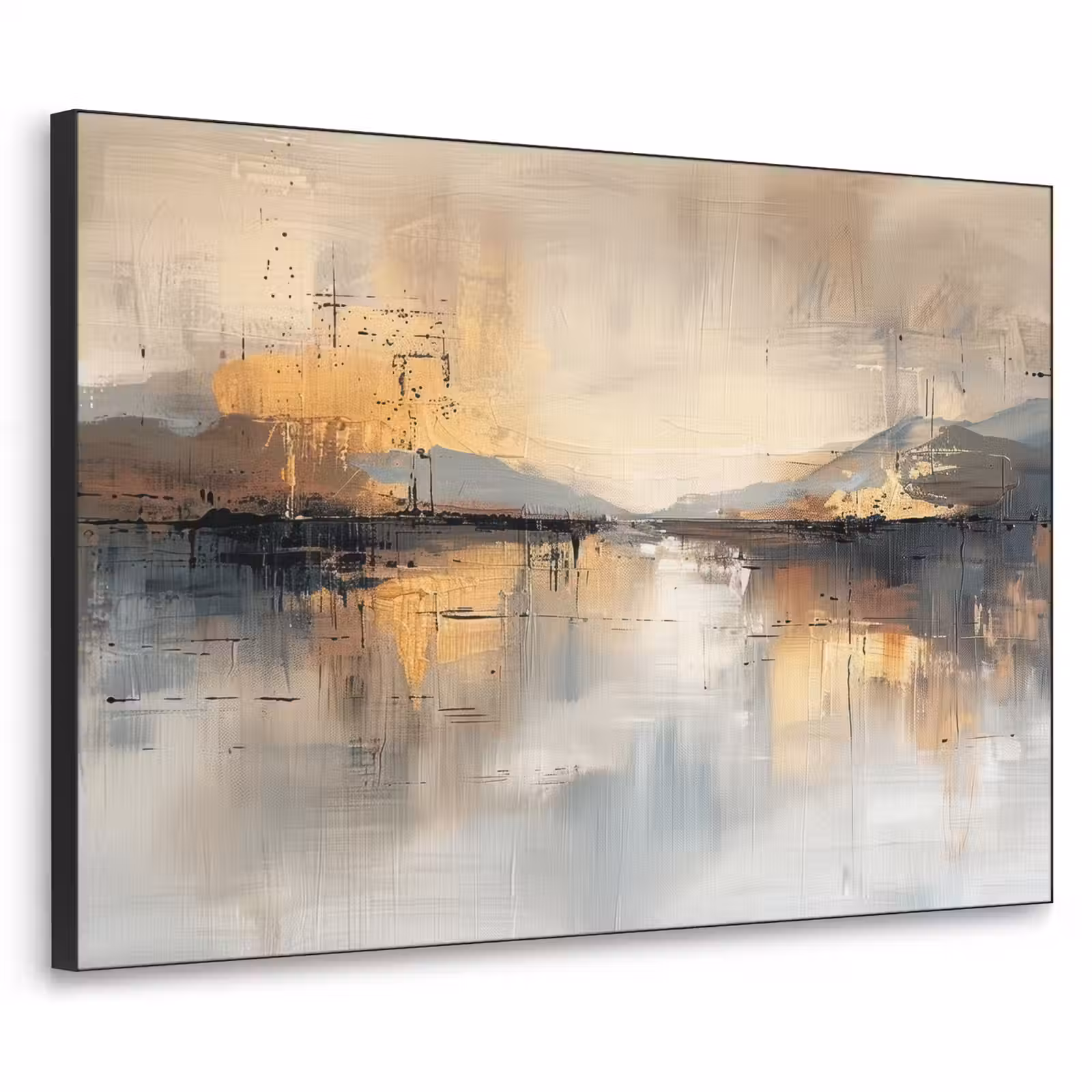 Art Frame - Abstract - Modern - Beige - Aesthetic - Goud — 1