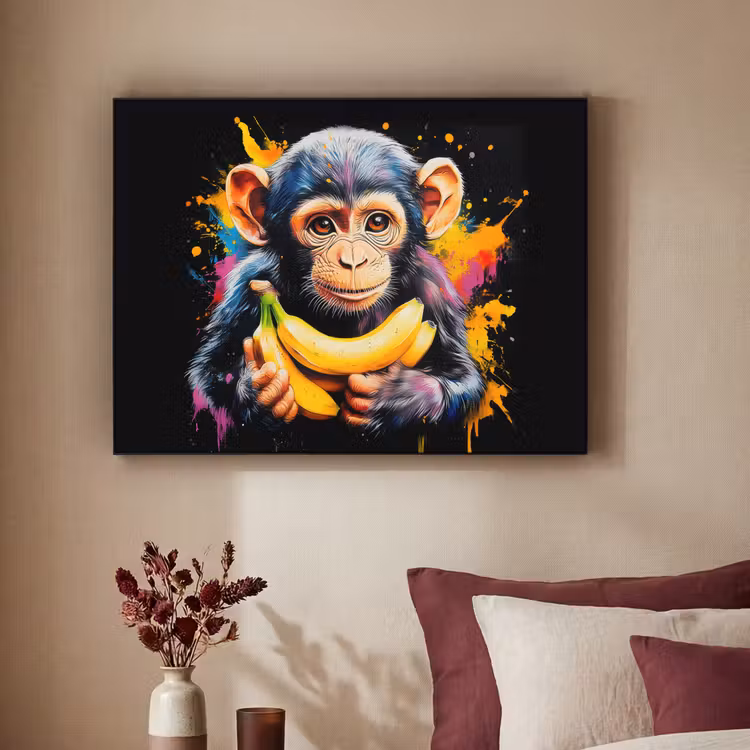 Art Frame - Aap - Graffiti - Kleurrijk - Bananen - Modern — 3
