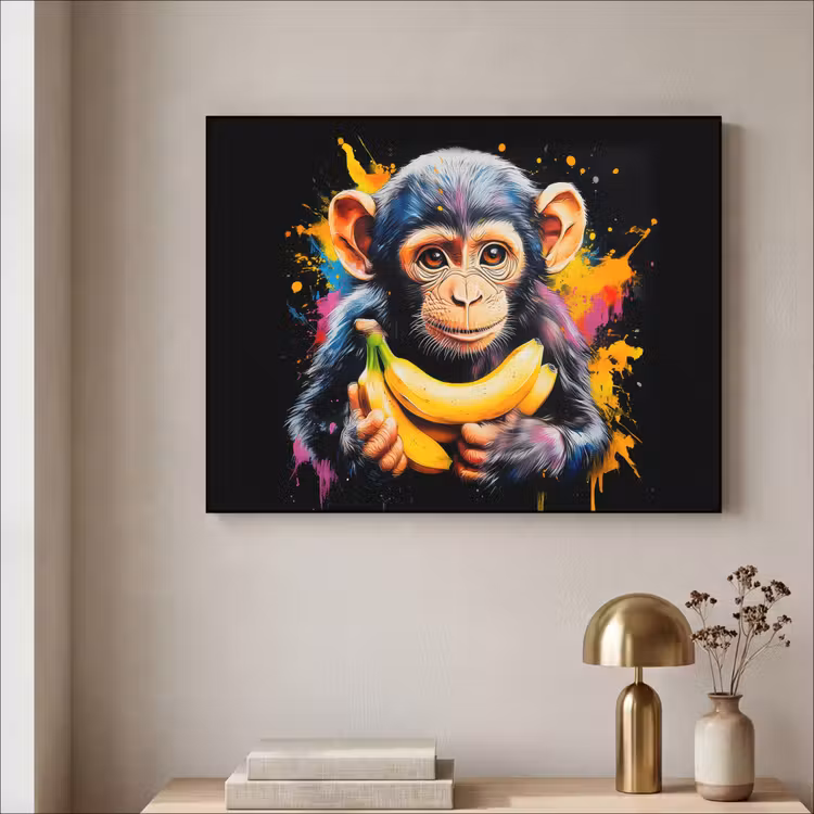 Art Frame - Aap - Graffiti - Kleurrijk - Bananen - Modern — 5
