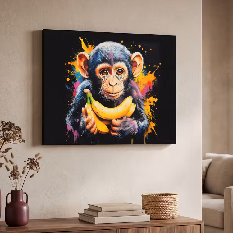 Art Frame - Aap - Graffiti - Kleurrijk - Bananen - Modern — 7
