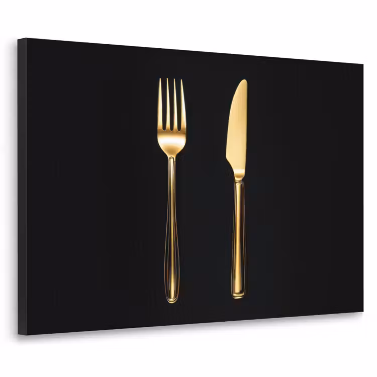 Art Frame - Bestek - Goud - Mes - Vork — 1