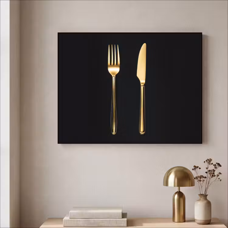 Art Frame - Bestek - Goud - Mes - Vork — 5