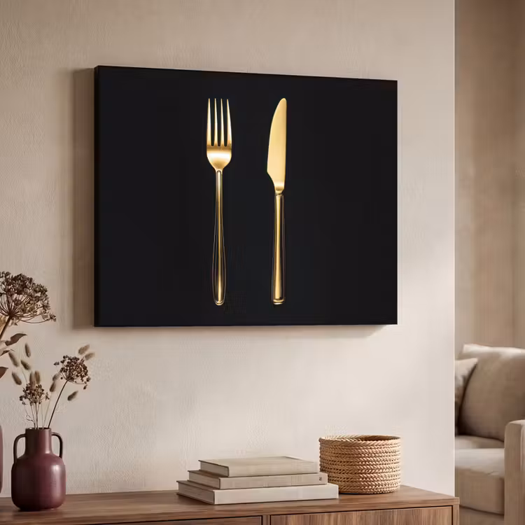 Art Frame - Bestek - Goud - Mes - Vork — 7