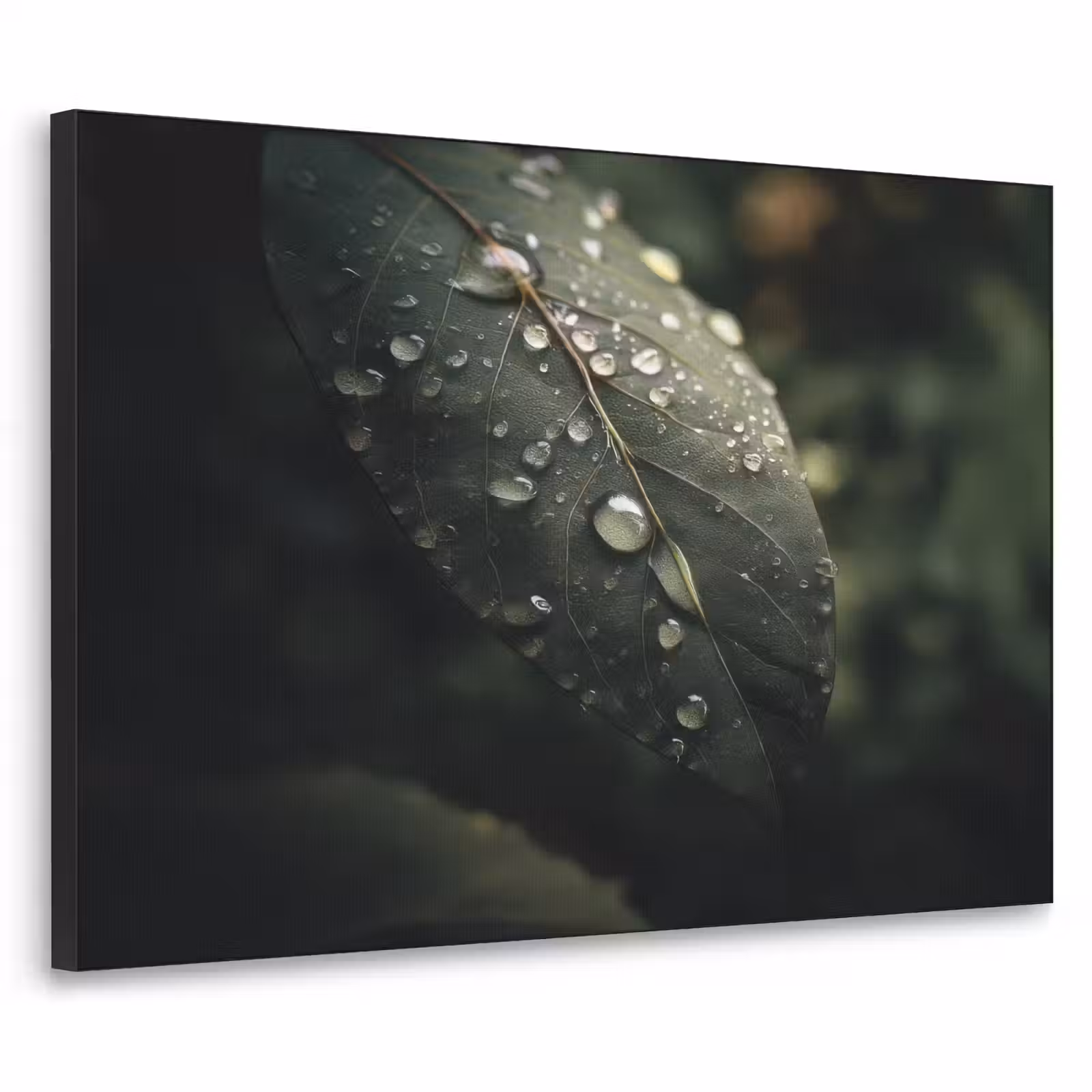 Art Frame - Blad - Groen - Nerven - Regendruppels — 1