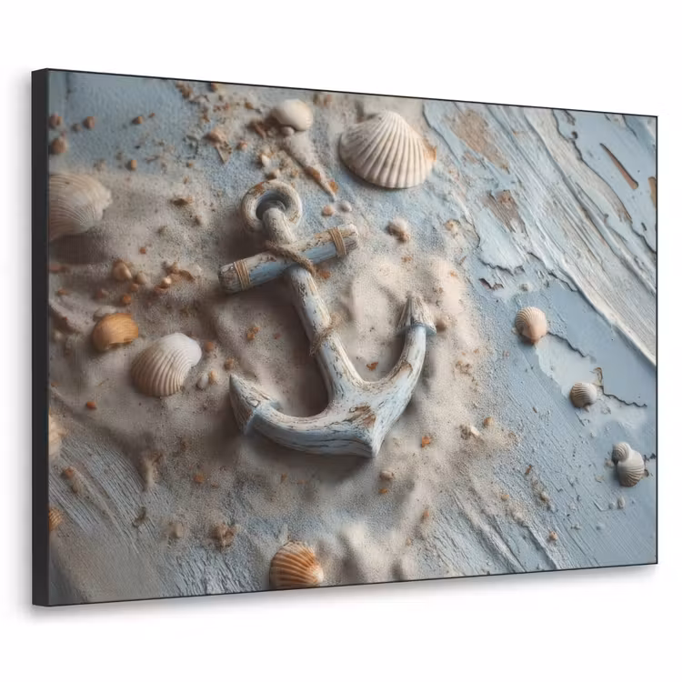 Art Frame - Anker - Hout - Schelpen - Zand — 1