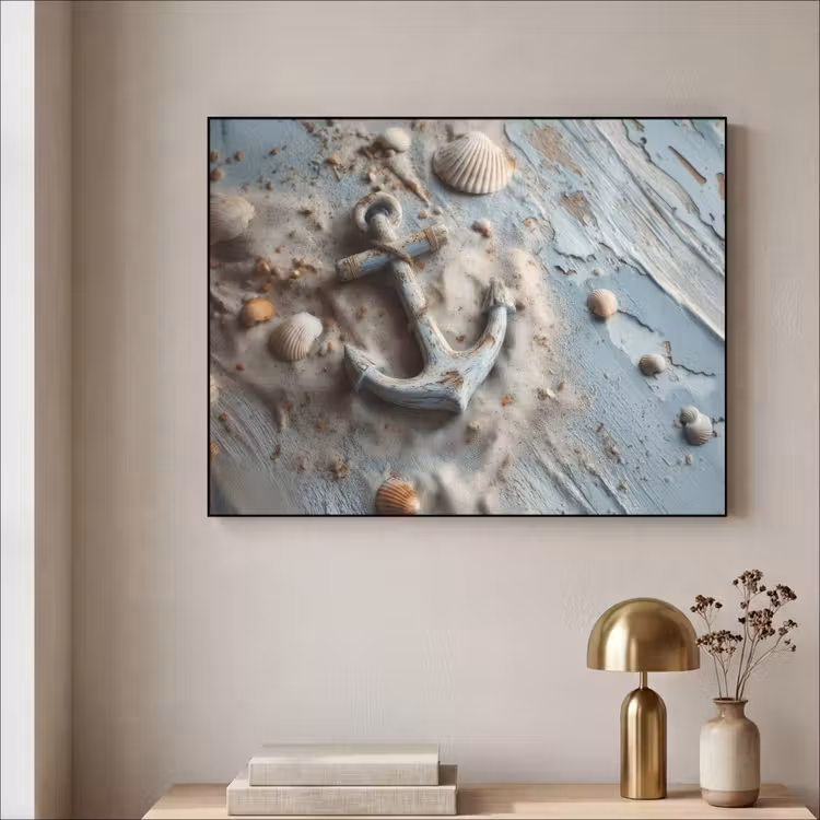 Art Frame - Anker - Hout - Schelpen - Zand — 5