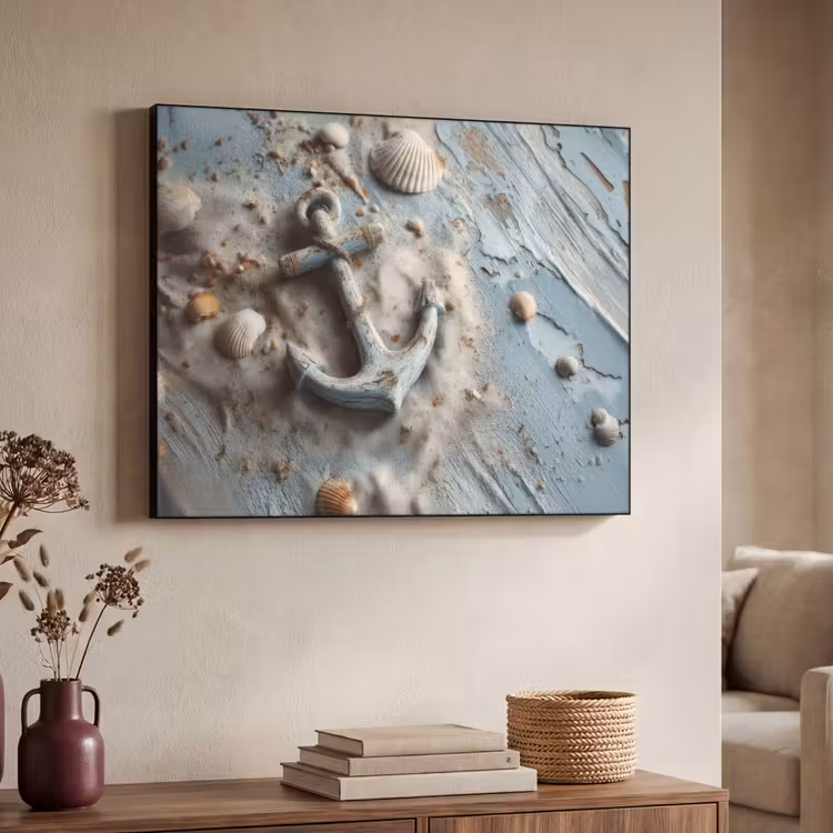Art Frame - Anker - Hout - Schelpen - Zand — 7