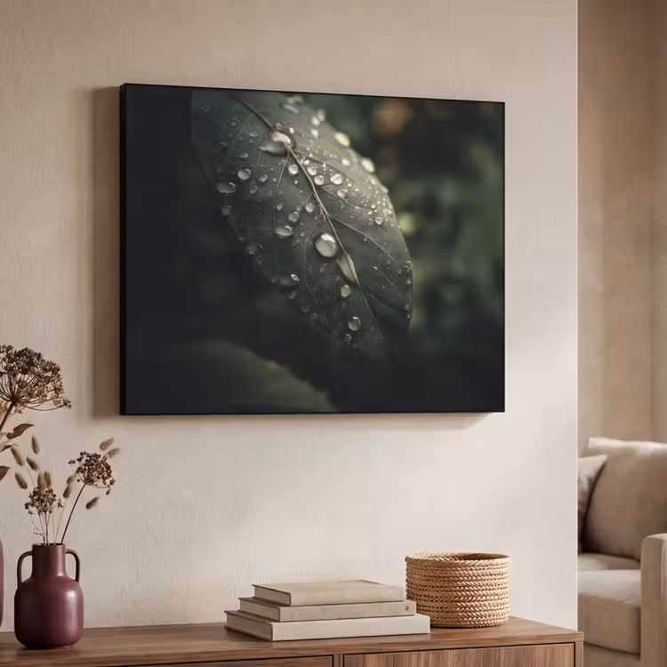 Art Frame - Blad - Groen - Nerven - Regendruppels — 7
