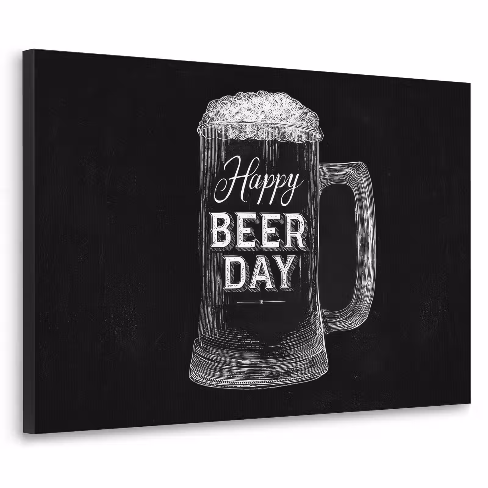 Art Frame - Bierpul - Witte krijtletters - Happy beer day — 1