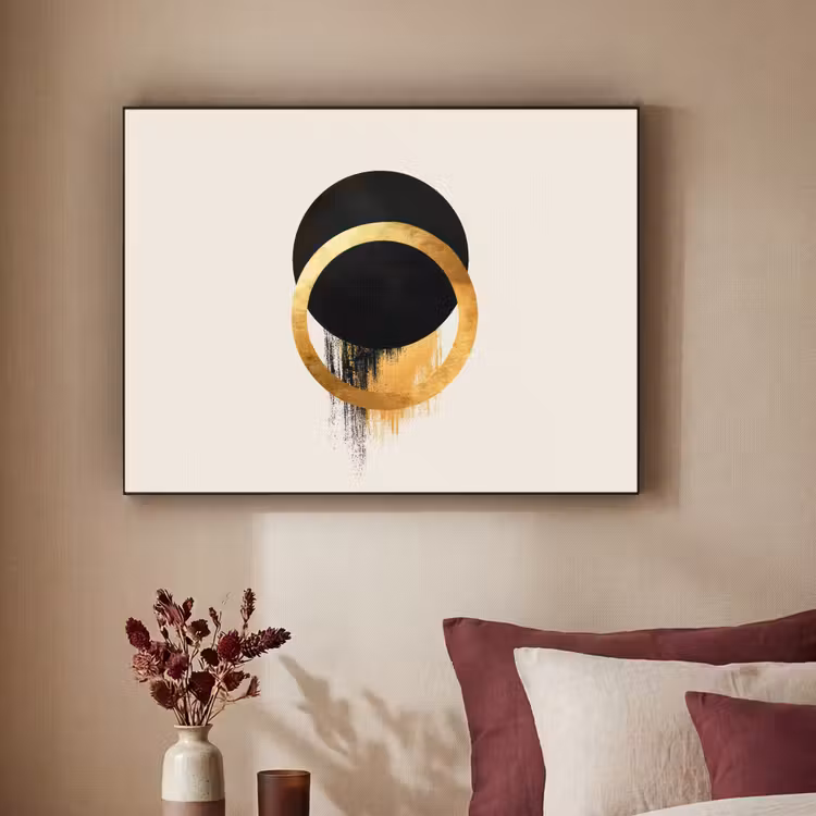 Art Frame - Abstract ontwerp - Zwarte cirkel - Verfvlekken — 3