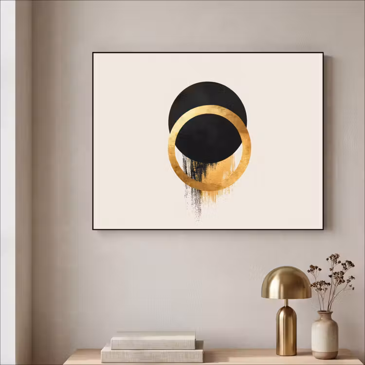 Art Frame - Abstract ontwerp - Zwarte cirkel - Verfvlekken — 5