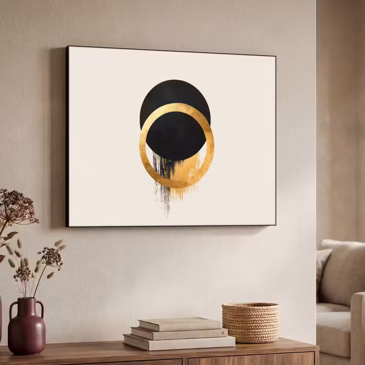 Art Frame - Abstract ontwerp - Zwarte cirkel - Verfvlekken — 7