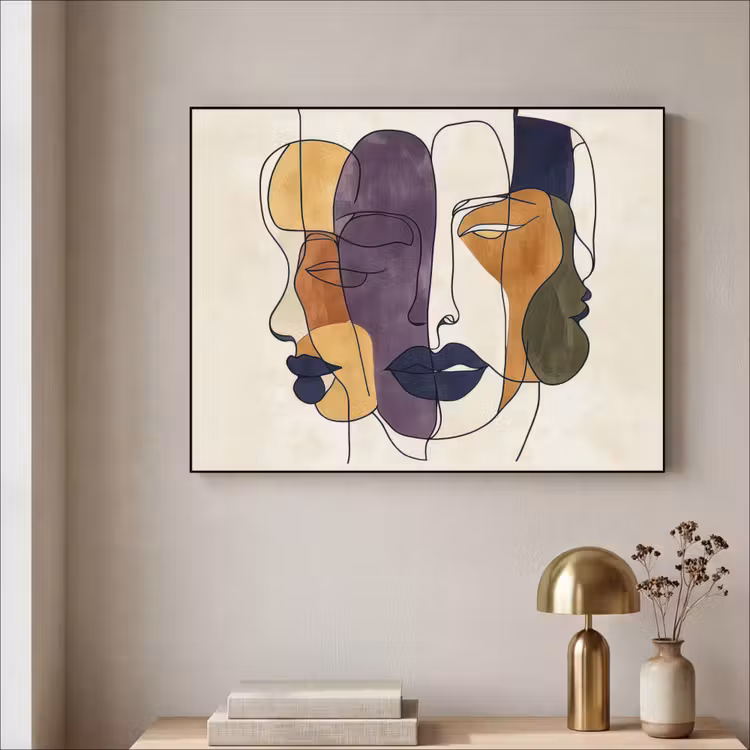 Art Frame - Abstract - Overlappende gezichten - Paars - Donkergroen — 5