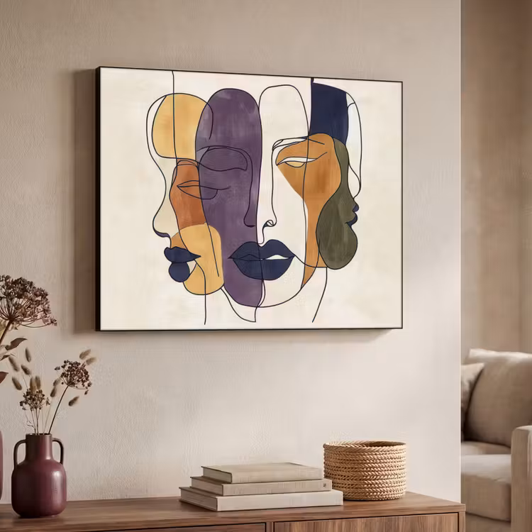 Art Frame - Abstract - Overlappende gezichten - Paars - Donkergroen — 7