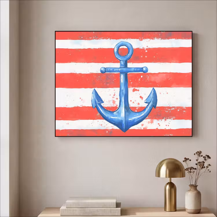 Art Frame - Anker - Verfspatten - Rood - Blauw — 5